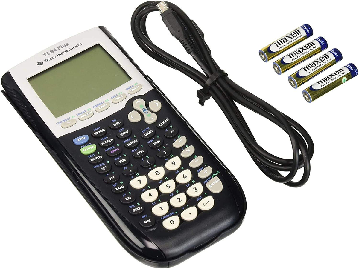TI-84 Plus Graphing Calculator by Texas Instruments – Small, Plastic, Black, Model 84PL/CLM/1L1/B