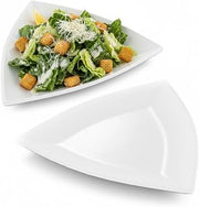 Tuxton China BWZ-1248 Plate, 12-1/2", Triangular, Rolled Edge, Microwave and Dishwasher Safe, Oven Proof, Fully Vitrified, Ceramic, DuraTux, White, Pack of 6
