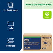 Tork Foodservice Cleaning Towel Blue/White Self Dispensing – 192181A