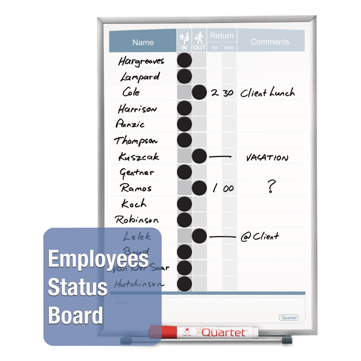 Matrix Modular Magnetic Whiteboard by Quartet – 16"W x 16"H, Aluminum, Silver, Model M1616
