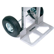 Aluminum 2-in-1 Convertible Hand Truck with Pneumatic Wheels - Senior by Global Industrial – 19"L x 63"W x 9"H, Aluminum, Gray, Model 241666