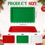 Meanplan Christmas Serving Tray Set, 12 Pack, Red Green White