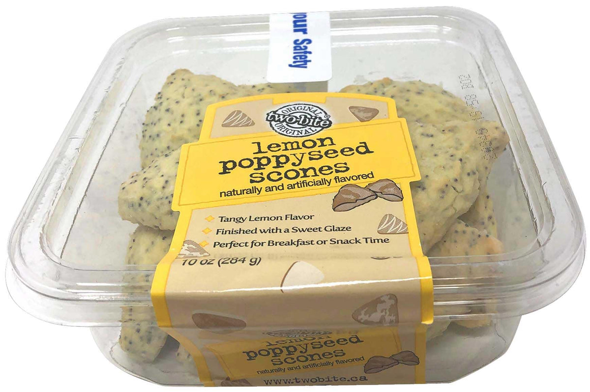 Lemon Poppyseed Scones by TWO BITE – 10 Ounce (Pack of 24), Pack of 24