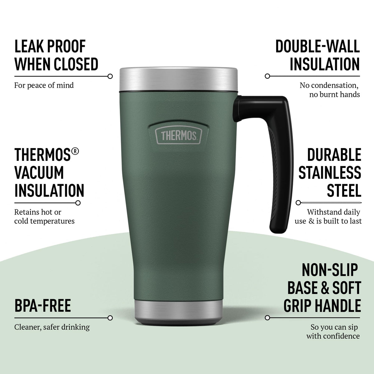 THERMOS Rock Cap Green / 15.9 Ounces / Modern Cups & Mugs