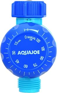 Aqua Joe Mechanical Hose Timer, Set of 2 - Dual-Zone Garden Water Timer, No Batteries Required, 2-Hour Max, Manual Bypass Function, Standard Faucet Compatible