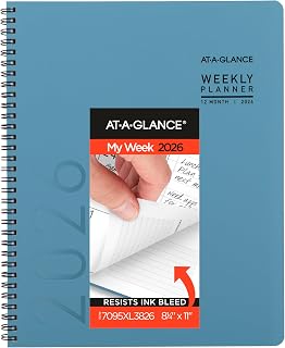 AT-A-GLANCE 2026 Planner, Weekly & Monthly, 8.25" x 11", Large, Contemporary Lite, Sky Blue (7095XL3826)