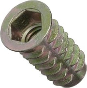 E-Z LOK Knife Threaded Insert for Soft Wood, Zinc Hex-Flanged Thread Inserts 3/8-16 Internal Threads, 25mm Length (Pack of 25)
