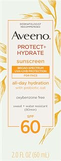 Aveeno Protect + Hydrate SPF 60 Face Sunscreen, Prebiotic Oat, 2 fl oz