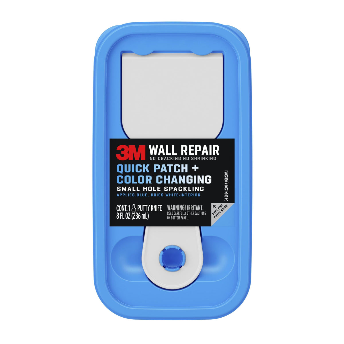 Wall Repair Quick Patch + Color Changing Small Hole Spackling by 3M – 8 oz, white, Model QPCC-8-K