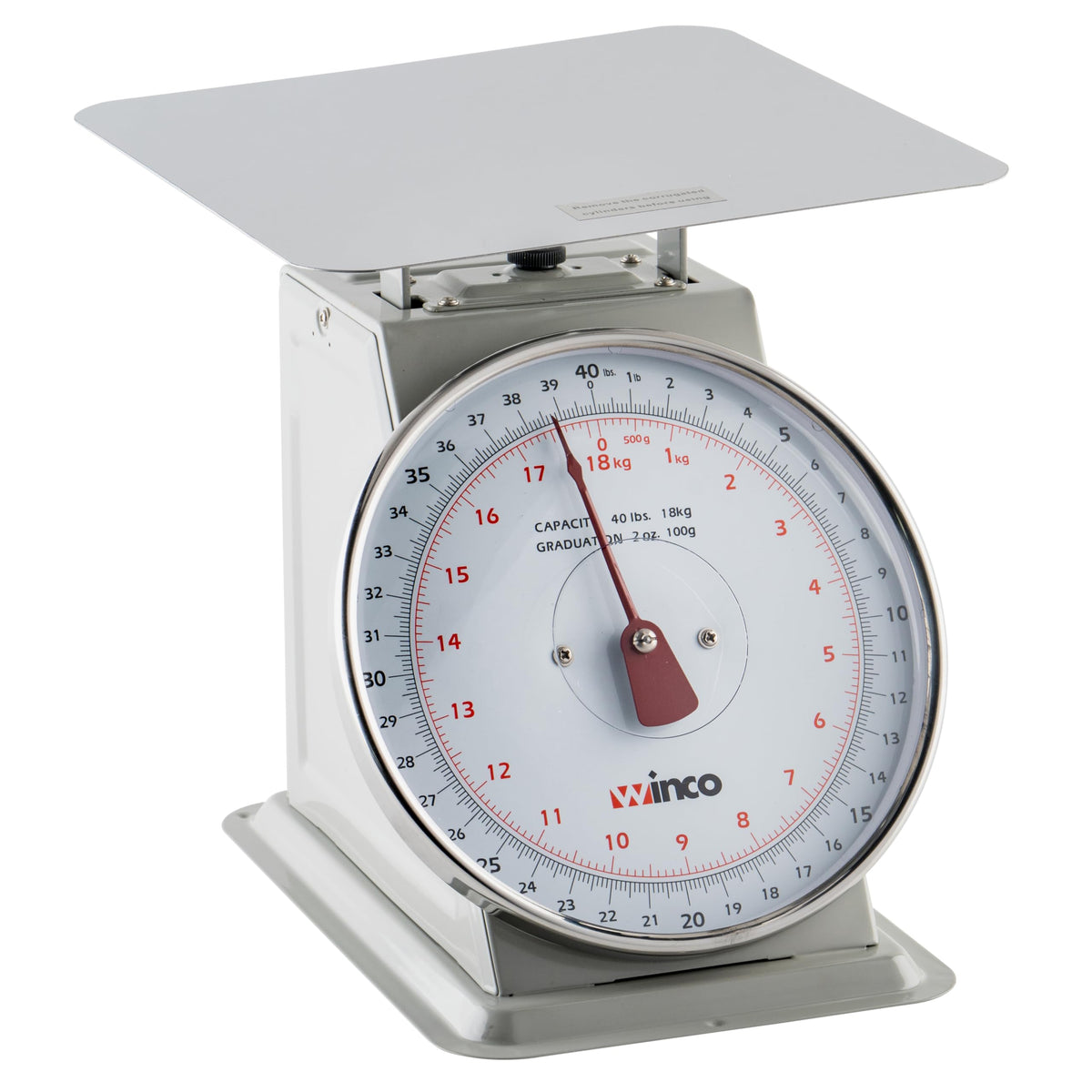 Winco 40 Pound / 8" / White, Steel Mechanical Scales