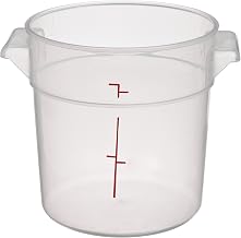Cambro RFS1PP 1 qt Capacity, 6-1/16" Top Diameter x 5" Height, Translucent Round Food Storage Container (Cover Sold Separately)