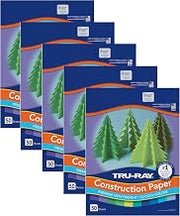 Tru-Ray Construction Paper, Cool Assorted, 9" x 12", 50 Sheets Per Pack, 5 Packs