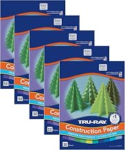 Tru-Ray Construction Paper, Cool Assorted, 9" x 12", 50 Sheets Per Pack, 5 Packs