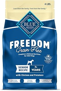 Blue Buffalo Freedom Chicken Senior Grain-Free Dry Dog Food, 4 lb