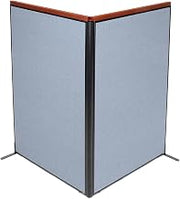 Global Industrial 48-1/4"W x 73-1/2"H Deluxe Freestanding 2-Panel Corner Room Divider, Blue