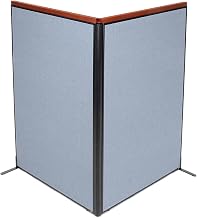 Global Industrial 48-1/4"W x 73-1/2"H Deluxe Freestanding 2-Panel Corner Room Divider, Blue