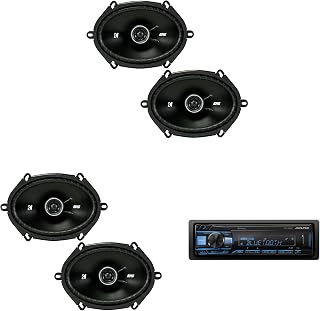 Alpine UTE-63BT Bluetooth Receiver Kicker DSC 5x7/6x8 2-Pair Bundle | Bluetooth receiver bundle with two pairs of Kicker DSC 5x7 in / 6x8 in speakers.