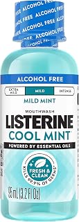 Listerine Cool Mint Alcohol Free Mouthwash, Mild Mint, 3.2 fl. oz/95 mL