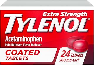 Tylenol Extra Strength Coated Tablets, 500 mg Acetaminophen, 24 ct