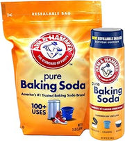 Arm & Hammer Pure Baking Soda 60 Ounce Combo Pack, Multi-Purpose Baking Soda for Baking Cleaning Deodorizing, Includes 3 lb Resealable Bag plus 12 oz Easy Pour Shaker