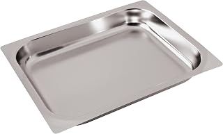 PADERNO World Cuisine 25 1/2 inches by 20 7/8 inches Stainless-steel Baking Sheet for Hotel Pan - 2/1 (depth: 2 1/2 inches)