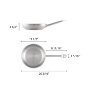 Stainless Steel Fry Pan by Thunder Group – Medium, 5.0 quarts, Stainless Steel, Silver, Model SLSFP011