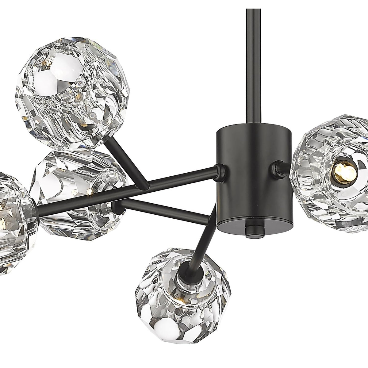 8-Light Black Iron Chandelier with Crystal Shades - Lighting - Black by Design Living – Black, Model YS91C26B