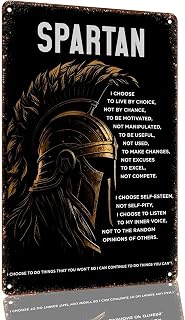 Spartan Warrior Motivational Creed Aluminum Metal Sign 8 x 12 Inch