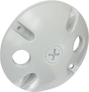 RAB Lighting C103 Die Cast Aluminum Weatherproof Round Cover with 3 Holes, 4-1/2" Diameter, Silver Gray
