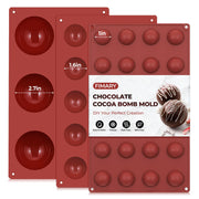 Fimary Silicone Semi Sphere Molds, 3 Pack 1 1.6 2.7 Inch, 6 15 24 Cups