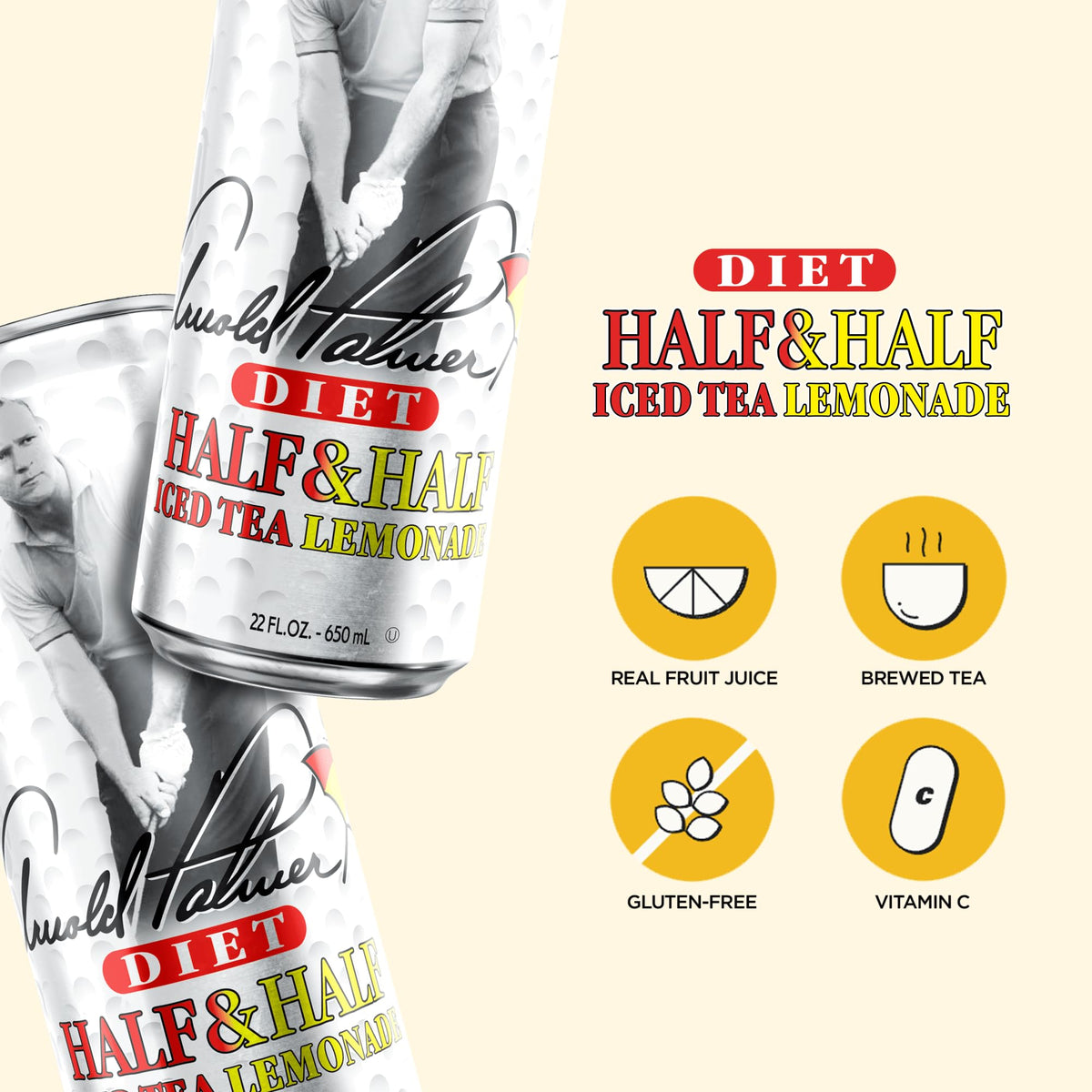 AriZona Diet Arnold Palmer / 22 Fl Oz (12 Pack) / 1 Fruit Juice