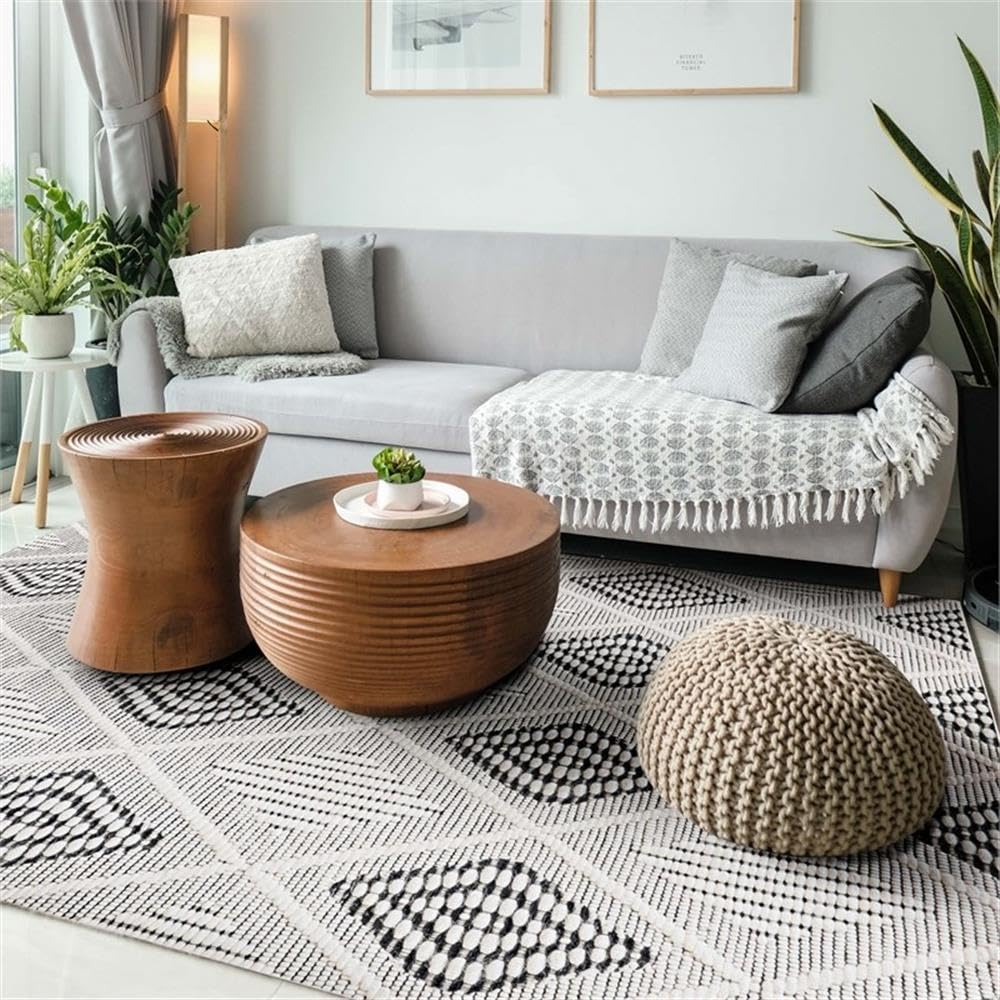 Marion Marko Polyester 8' x 10' Area Rug in Cream by Linon – 0" x 120" (Rectangular), Fabric, Cream, Model CYMX3553