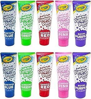 Crayola Taste Beauty Bathtub Finger Paint Soap, Easy to Clean, Pack of Ten 3-Fluid-Ounce Bottles