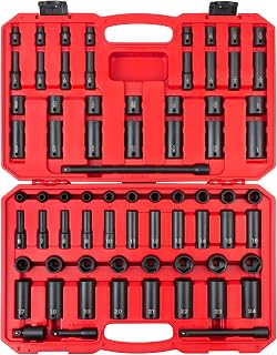 TEKTON 3/8 Inch Drive 6-Point Impact Socket Set, 72-Piece (1/4-1 in., 6-24 mm) | SID91404