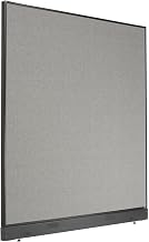 Global Industrial Office Partition Panel, 60.25 Inch Width x 64 Inch Height, Non-Electric with Raceway, Gray, 1 Piece