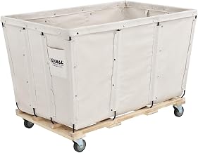 Global Industrial 24 Bushel, Canvas Basket Bulk Truck, 54"L x 34"W x 36"H