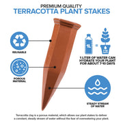 Modern Innovations 6 Pack / Terracotta / Simple and Functional Garden Stakes