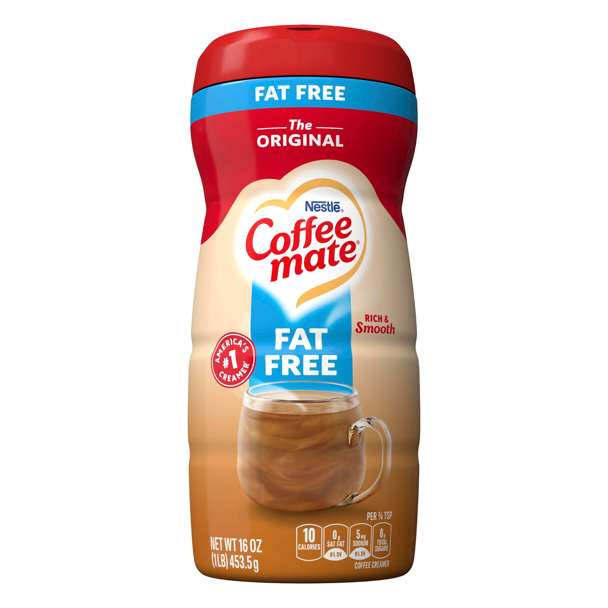 Coffee Mate Fat Free Original / 16 Ounce (Pack of 1) / Beige Coffee Creamers