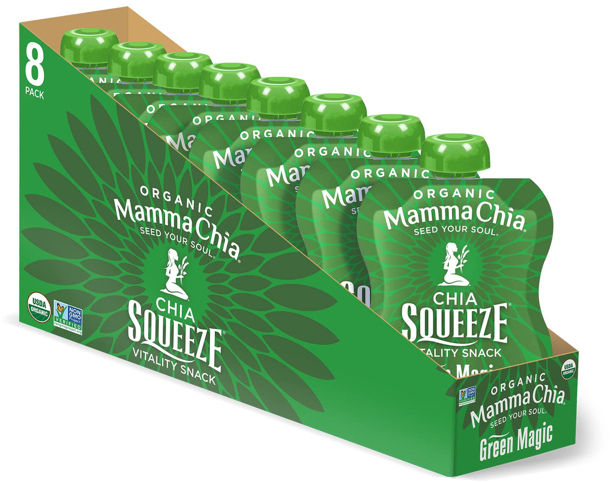 Mamma Chia Green Magic / 3.5 Ounce (Pack of 16) / Snack Fruit Snacks