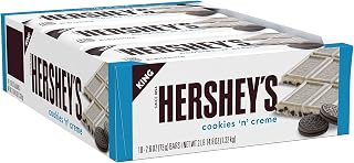 HERSHEY'S COOKIES 'N' CREME King Size Candy, Bulk, Individually Wrapped, 2.6 oz Bars (18 Count)