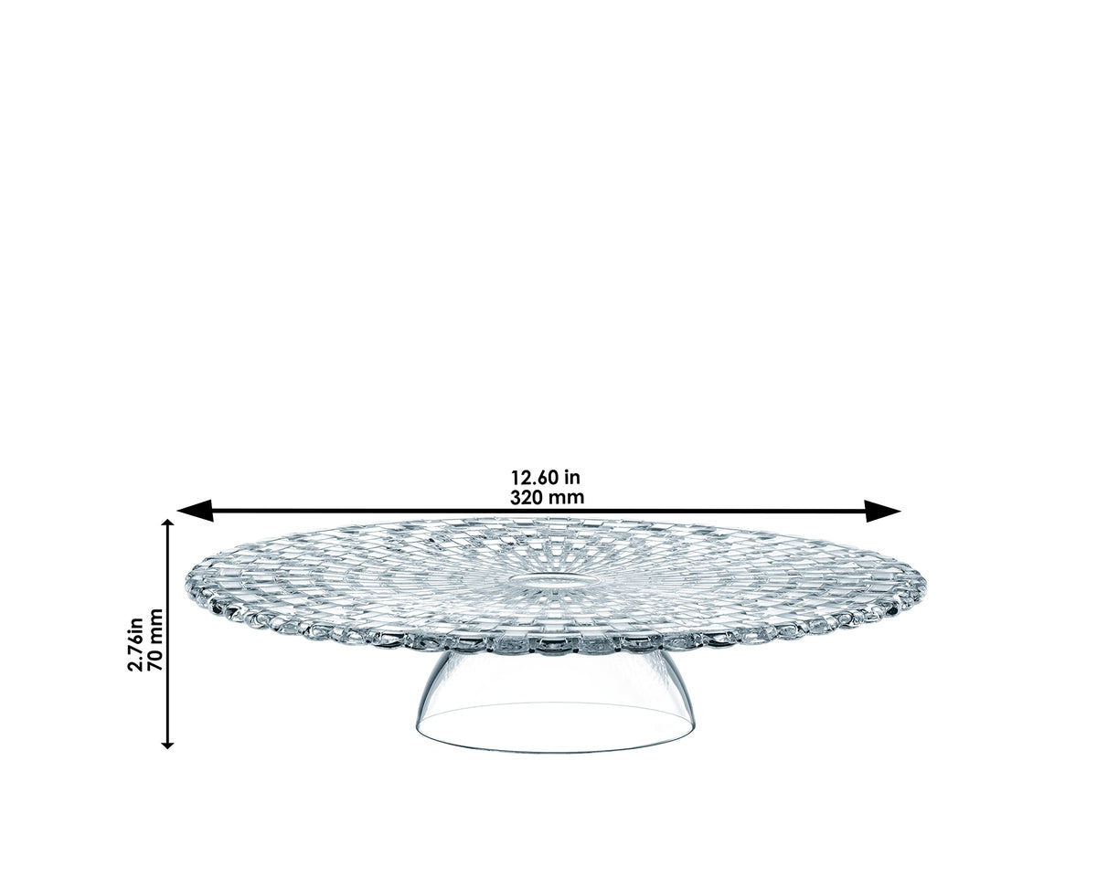 Bossa Nova Footed Cake Plate with Dome by Nachtmann – One Size, Crystal, Clear, Model 0099528-0