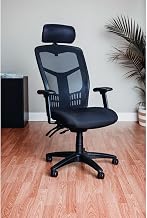 Global Industrial Interion Mesh Back Office Chair with Headrest, High Back