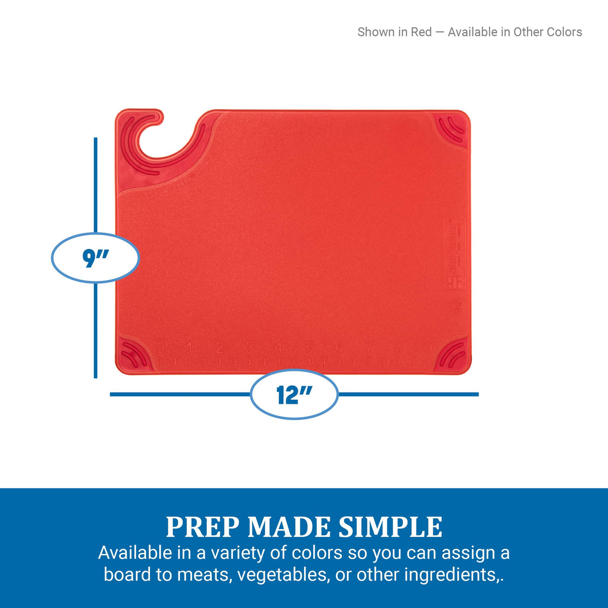 San Jamar Green / 1 / 12"L x 9"W Cutting Boards
