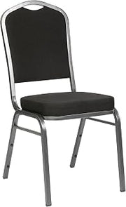 Flash Furniture Hercules Fabric Crown Back Stackable Banquet Chair, Silver | Silver Vein Frame, Fabric Upholstery