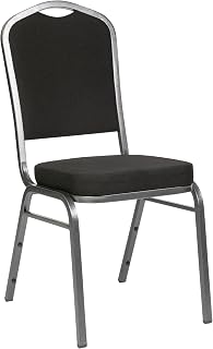 Flash Furniture Hercules Fabric Crown Back Stackable Banquet Chair, Silver | Silver Vein Frame, Fabric Upholstery