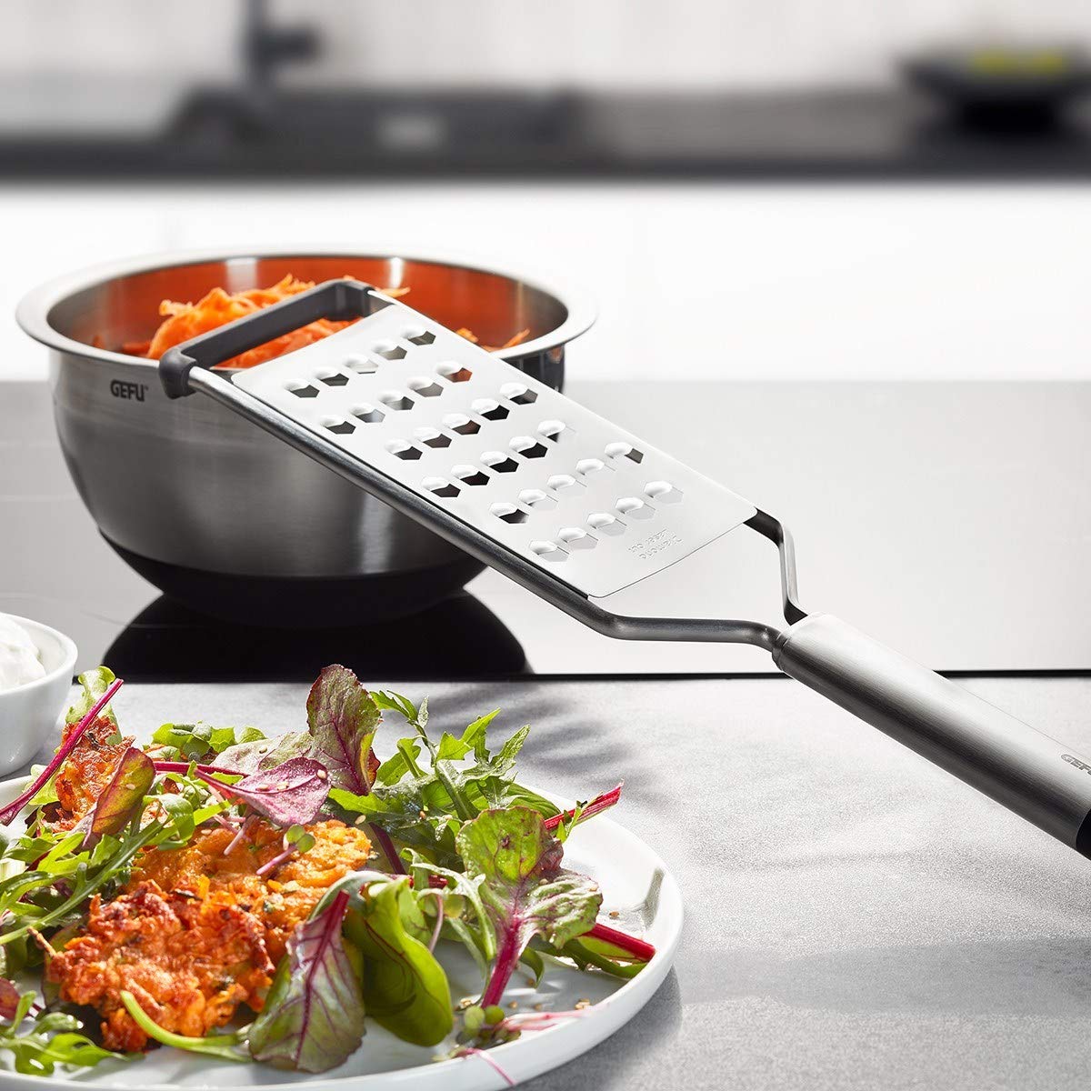 Coarse Grater PRIMELINE by GEFU – 34,9 X 8,5 X 1,8 Cm, Stainless Steel, Silver, Model GF24-29229