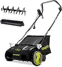 Sun Joe 15-Inch Lawn Dethatcher with Scarifier Blade Reel, AJ805E | and Collection Bag - 13-Amp Corded Yard Power Rake Tool Machine for Grass Thatch Removal, Electric Powered