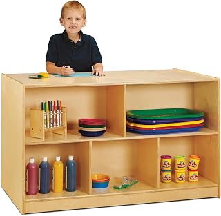 Jonti-Craft 30930JC Double-Sided Island with Single & 20 Cubbies with Clear Bins