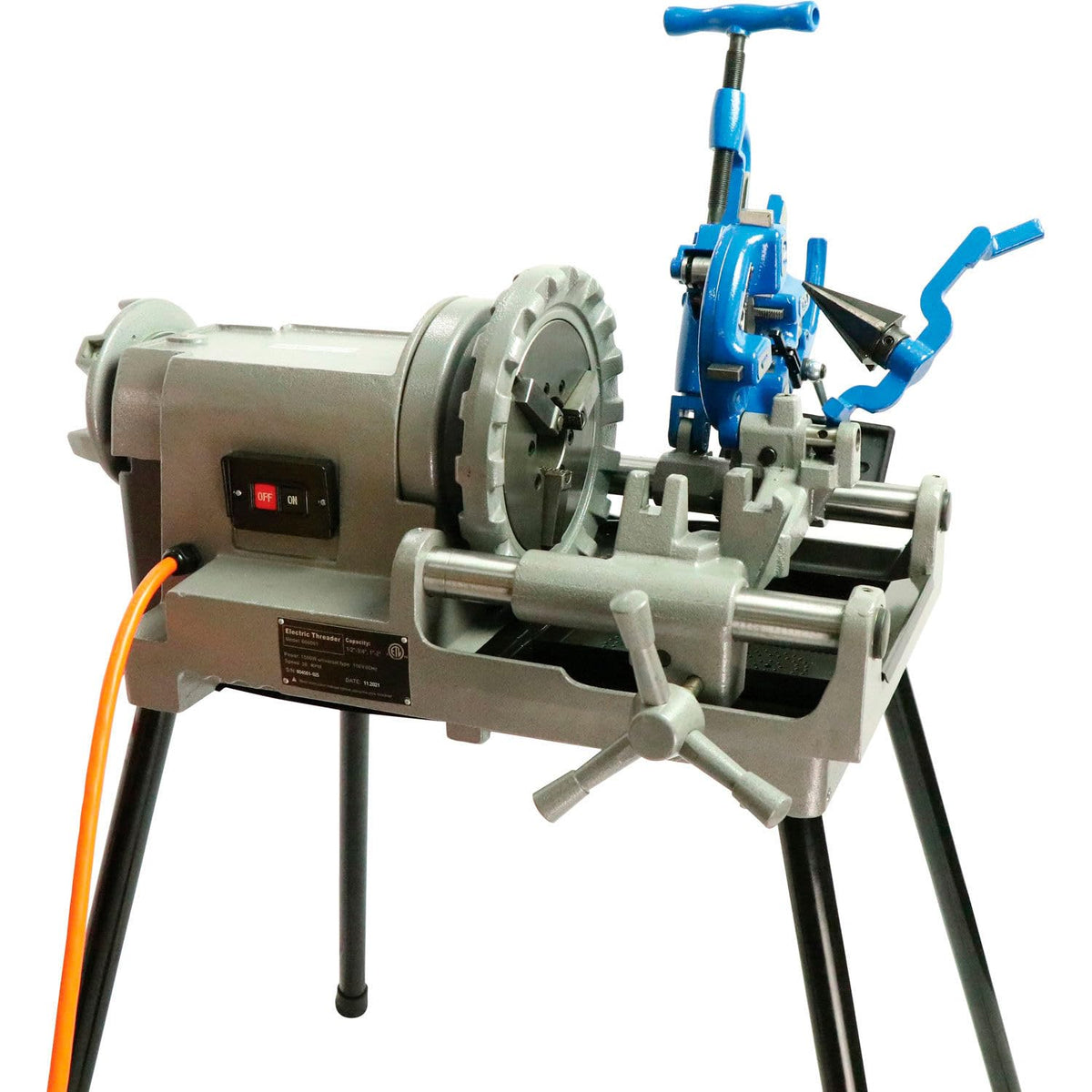 Electric Pipe Threading Machine w/Automatic Die Head by Global Industrial – Model SQ50E
