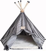 Armarkat Cat Bed Model C56HBS/SH, Teepee Style with Stripped Pattern, Gray 35 x 35 x 29